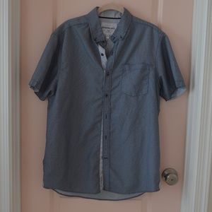 EUC Navy Dot Short Sleeve Button Down